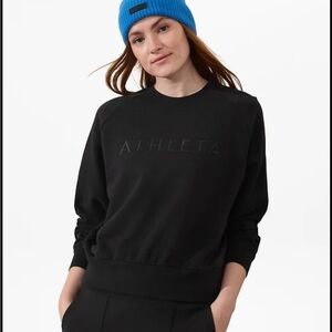Athleta Black Crew Neck Sweatshirt NWT